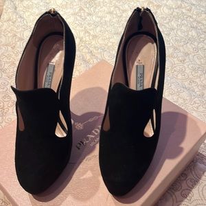 Prada suede high heel pump